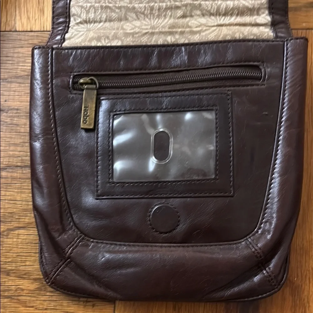 HOBO Brown Leather Messenger Bag with Minimalist Flap Design